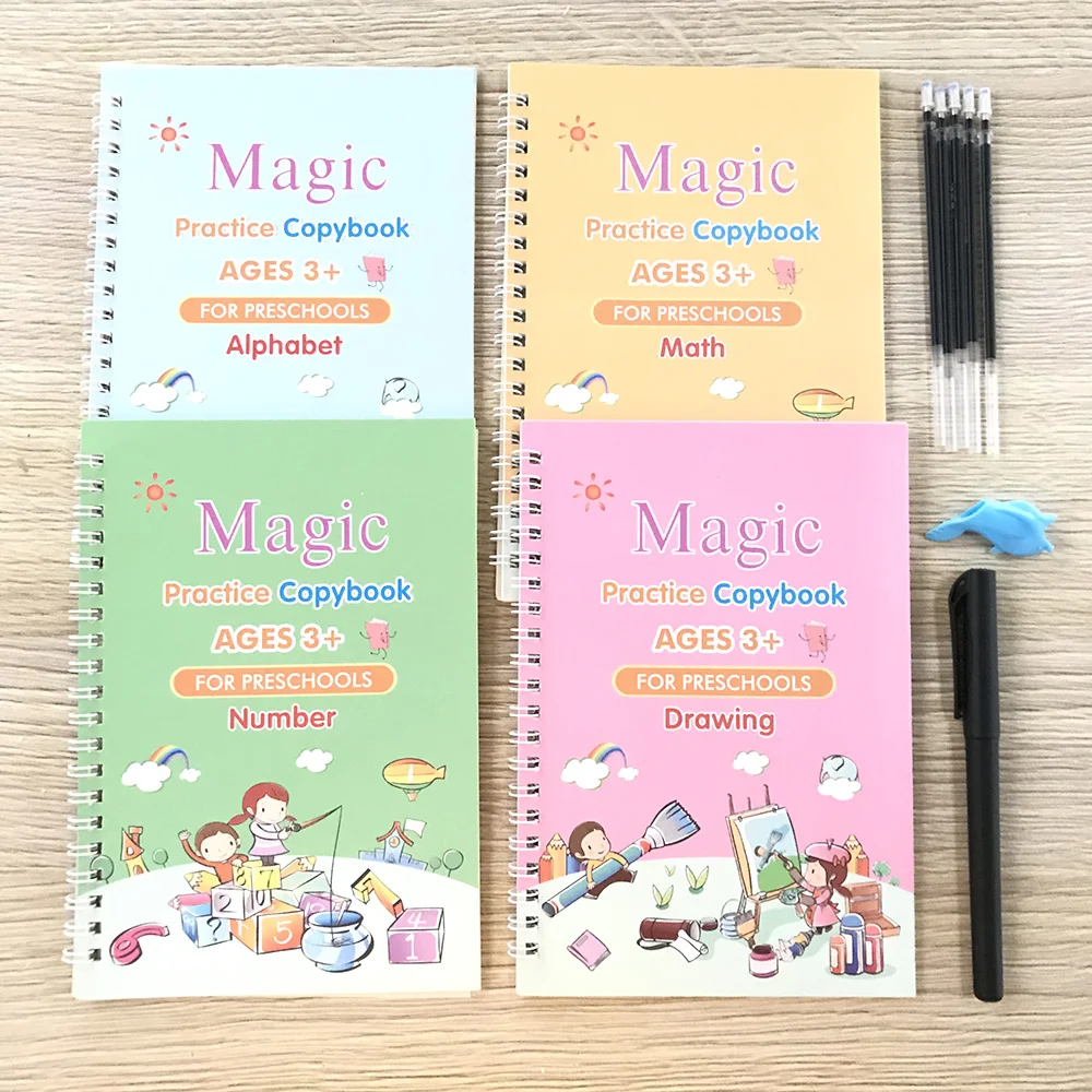 Лидер продаж Sank Printing 4 упаковки английская каллиграфия Магическая практика книга для письма