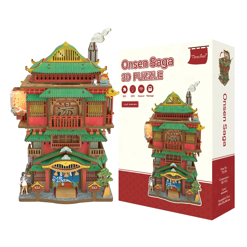 Tonecheer TQ188 Onsen Saga 3D Building Blocks Toy - DIY Doll House