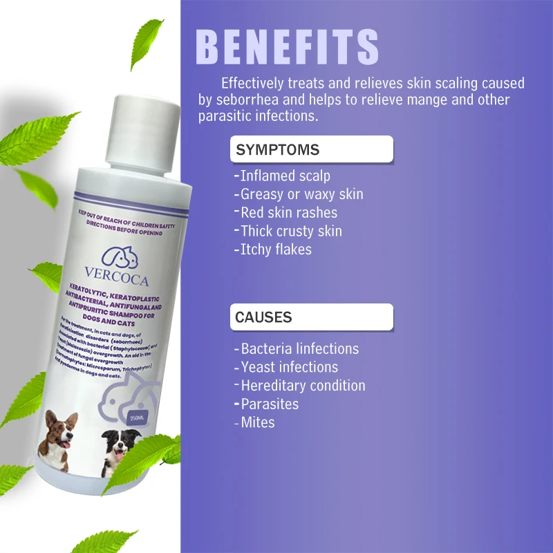 Dog Shampoo Manufacturer Medical Dog Shampoo 250ml Pe Bottle Antiitch