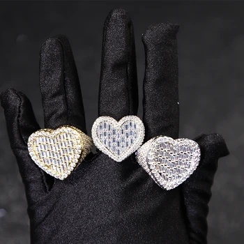 hip hop diamond Rings 925 sterling Silver gold plated VVS Moissanite ring Fine Jewelry Rings for Men Women