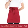 Pen container short apron-wine red