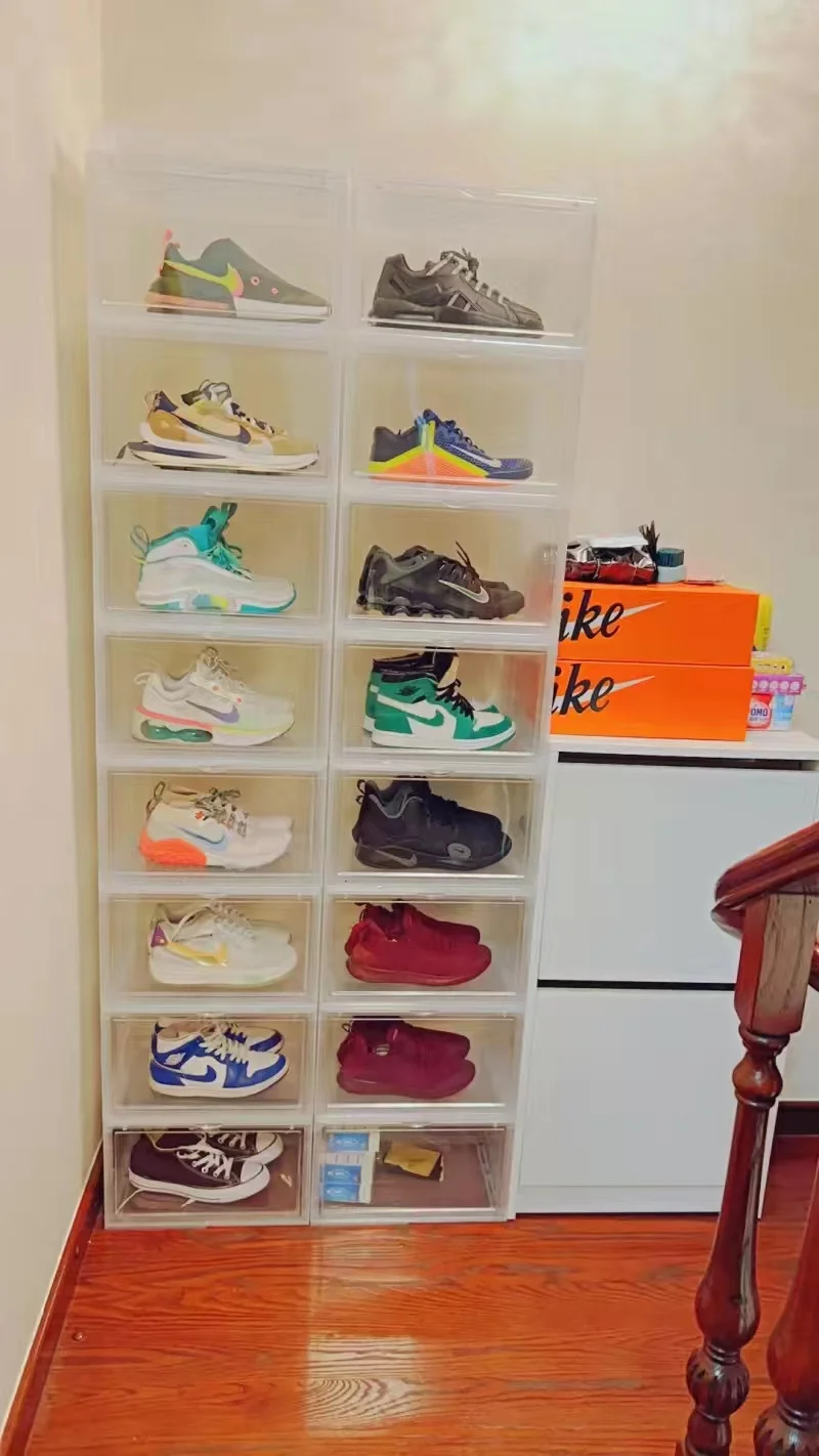Wholesale Quality Acrylic Shoe Container Storage Box Mobile Clear Shoe