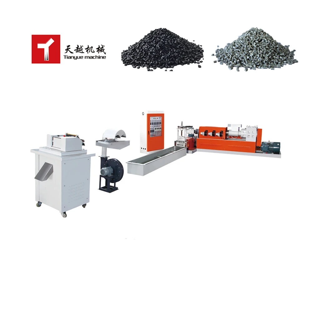 HDPE/PE/PP LDPE PP PE PS Single Screw Pelletizing Extruder Pelletizer Line Double Granulators Waste Plastic Recycling Machine
