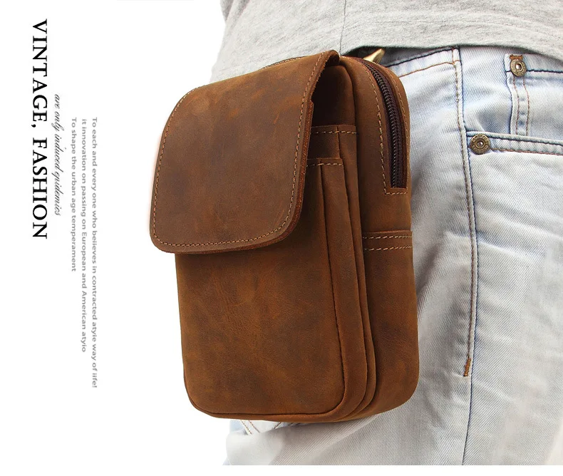 Leather Crossbody Bag Belt Loop Pouch