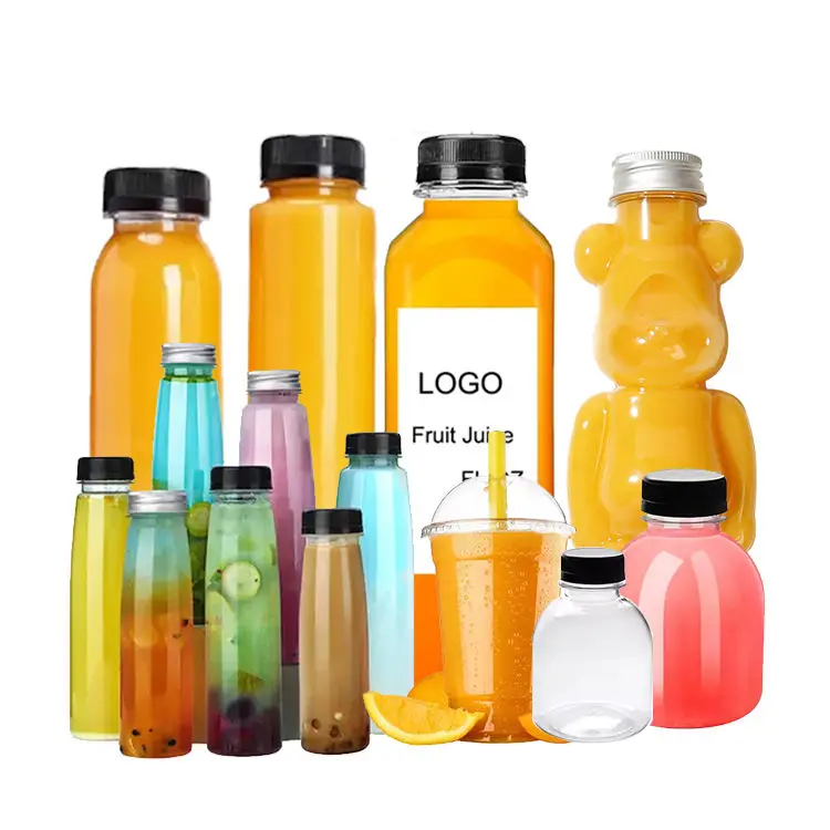 Customized Clear Juice Plastic Empty Pet Square Water Bottles Juice