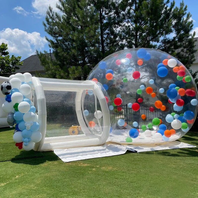 Portable Outdoor Bubble Tent Transparent Bubble Dome House Inflatable Bubble Camping Tent House With Tunnel