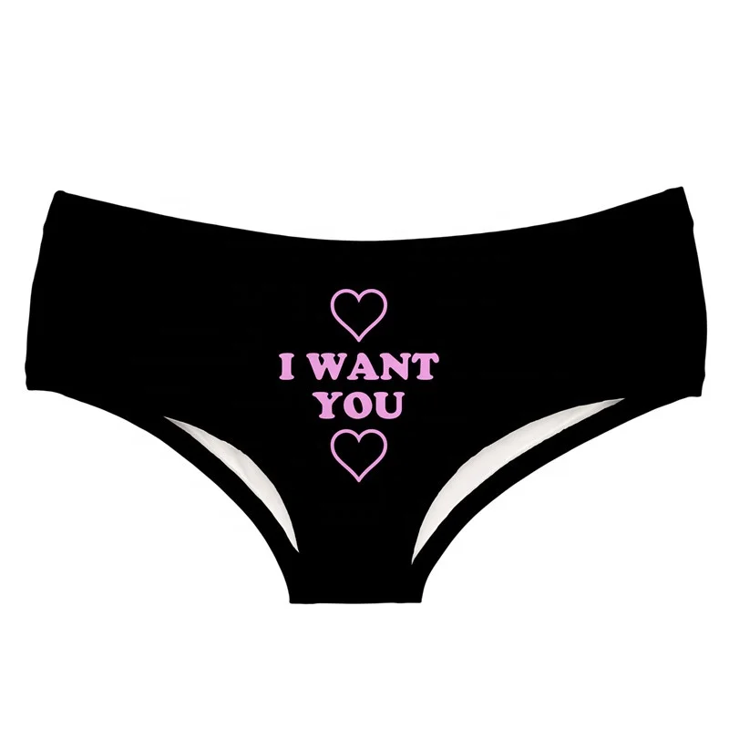 OEM Factory Custom I WANT YOU Funny Print Super Soft Seamless Ladies Underwear Panties
