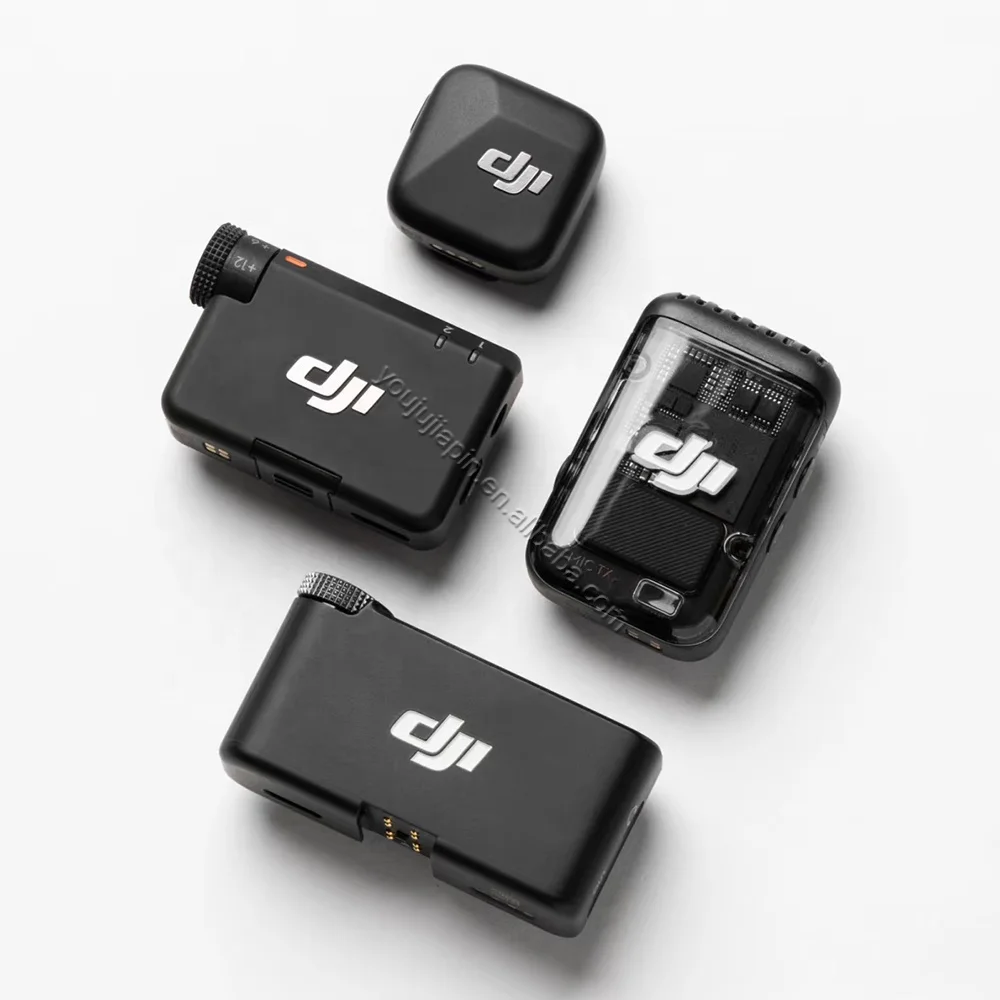 DJI Mic 2 - オスモアクション4用マイク、250m伝送のダブルチャンネル録音