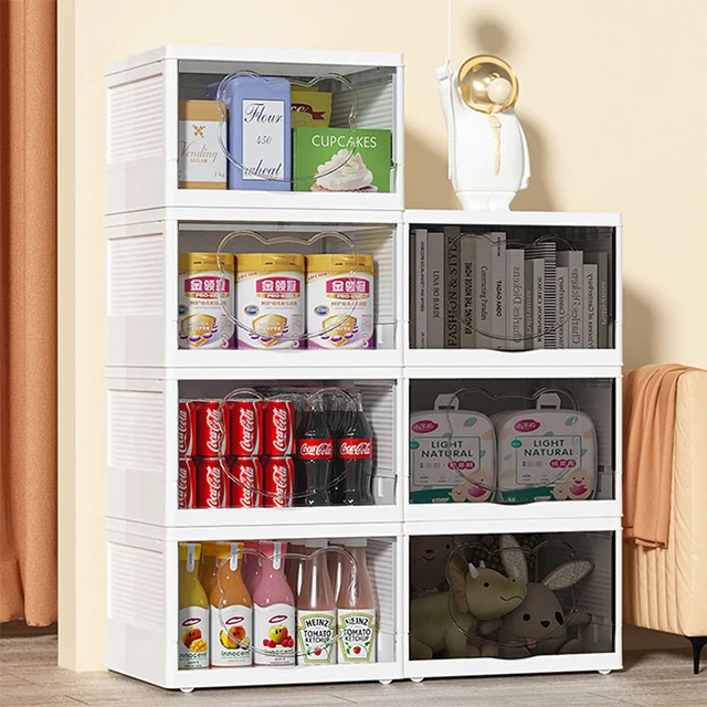 Multi use Foldable Easy Install Storage Box DIY Combination Folding  Storage Cabinet for Home Office Clothing Organizer