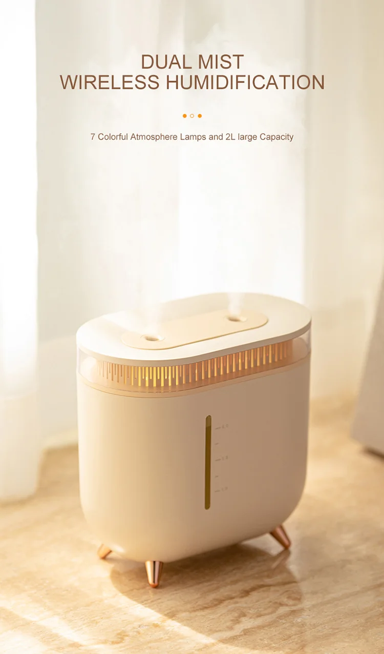Imycoo New Arrivals 2l Dual Mist Mini Air Humidifier Rechargeable Large