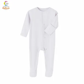 stretch rib cotton baby romper footie snap open infant overall pajamas with mitten babies clothes wholesale baby zipper romper