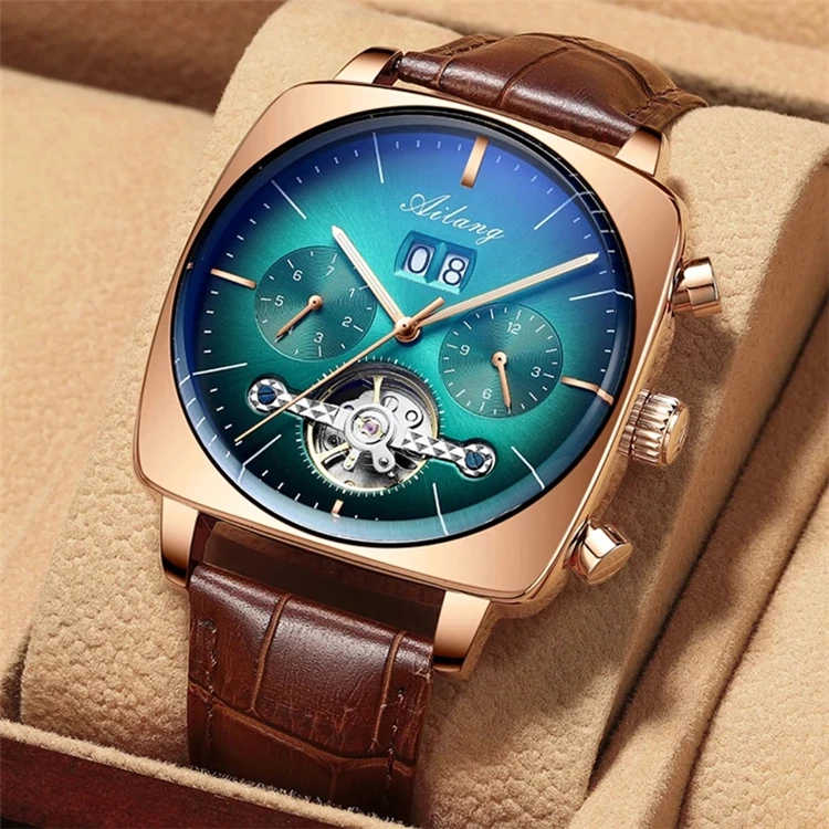Luminous Ailang 8655 Tourbillon Automatic Men's Watch - 5bar Water