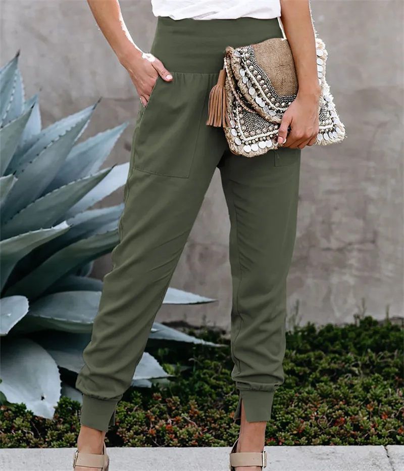 2022 Elegant Women Pants Casual High Waist Long Female Summer Drawstring  Elastic Waist Trousers For Ladies - Buy Ladies Trousers,Trousers For Women, Trousers For Ladies Product on 