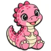 Oeuf de dinosaure craquelé avec un bébé dinosaure vert à l'éclosion.