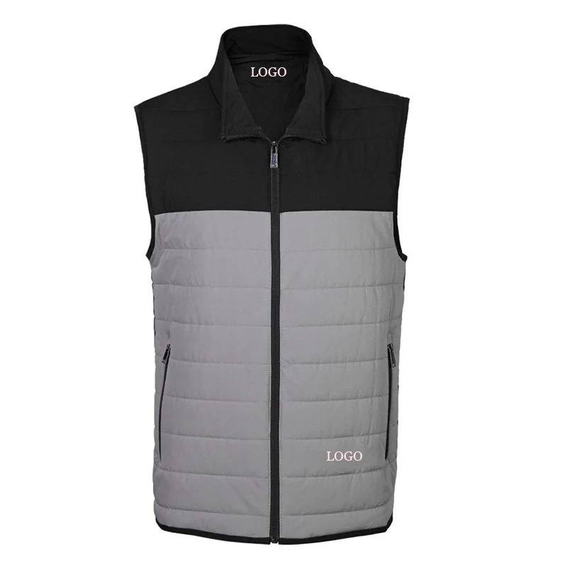 Custom Embroidered Logo Men's Golf Vest Fleece Lined Sleeveless Jacket ...