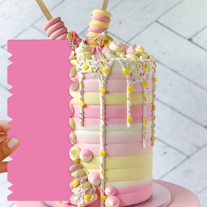 20 Patterns Frosting Cream Stripe Edge Comb Large Baking Tools Multicolor Acrylic Cake Smoother Scrapers