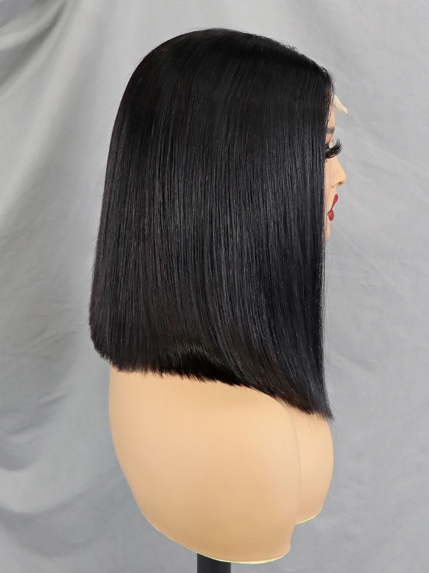 8 10 12 Inches Bone Straight Human Hair Double Drawn Wig 