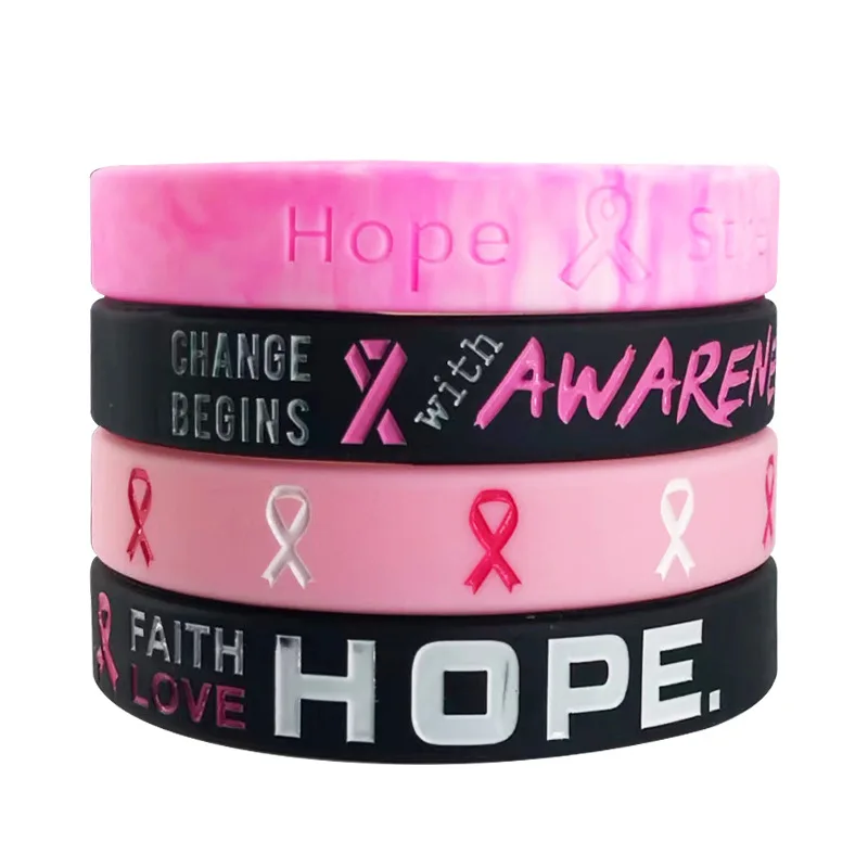 Spot Inspirational Colorful With Positive Words Dream Courage Silicone Wristband Rubber Bracelet