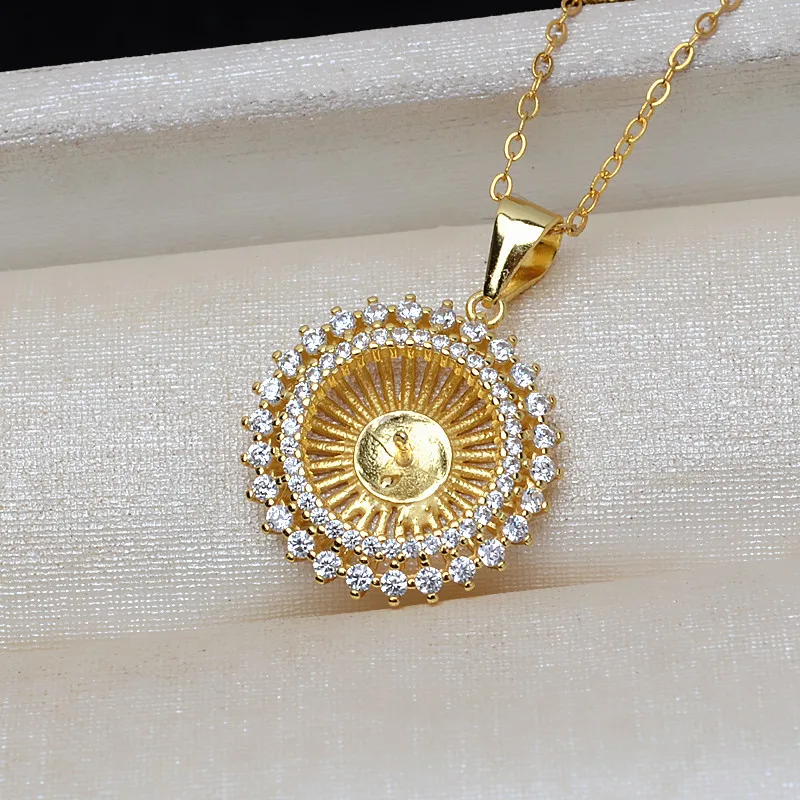 Wenchi S925 Silver Angel Pendant 10-11 Pearl DIY Accessories Empty Tray Female Head Tire Hair Headband Fashion Charms China