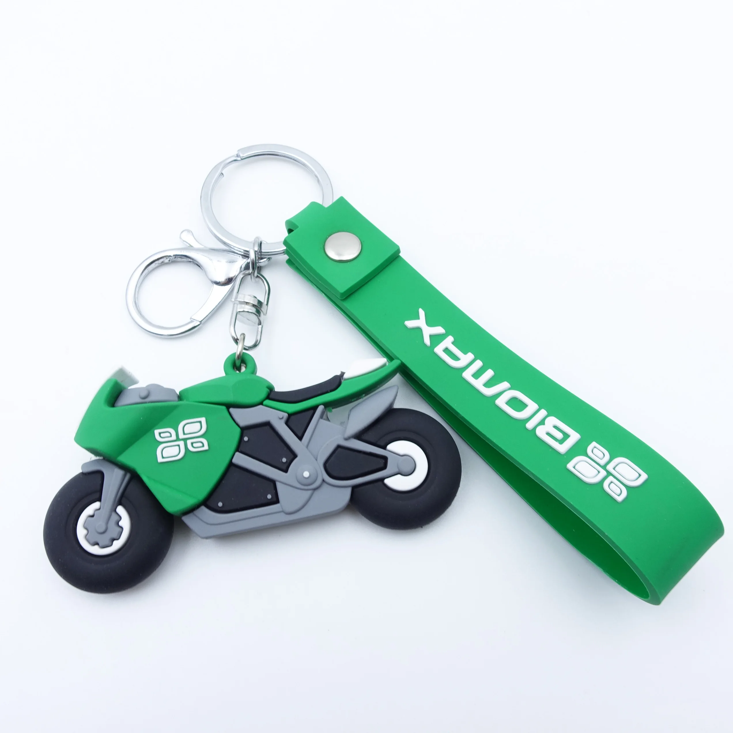 Custom Design Silicone Wristlet Keychain Non Toxic Epoxy 3D Car Motorbike Model Keychains Keyring Soft PVC Rubber Keychain