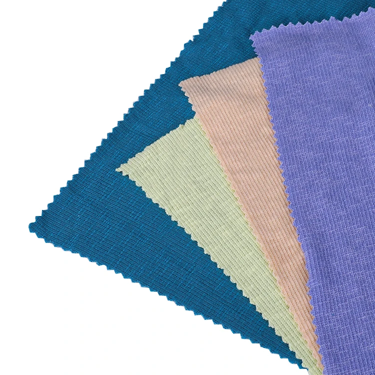 
 China Factory Good Price Knitted Modal Cotton Various Colors Drop Needle Soft Rib Fabric  