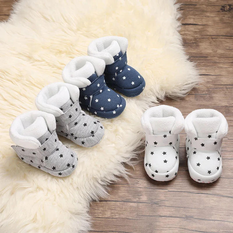 Winter New arrival stars print warm boots baby walking boots for boys and girls 2020
