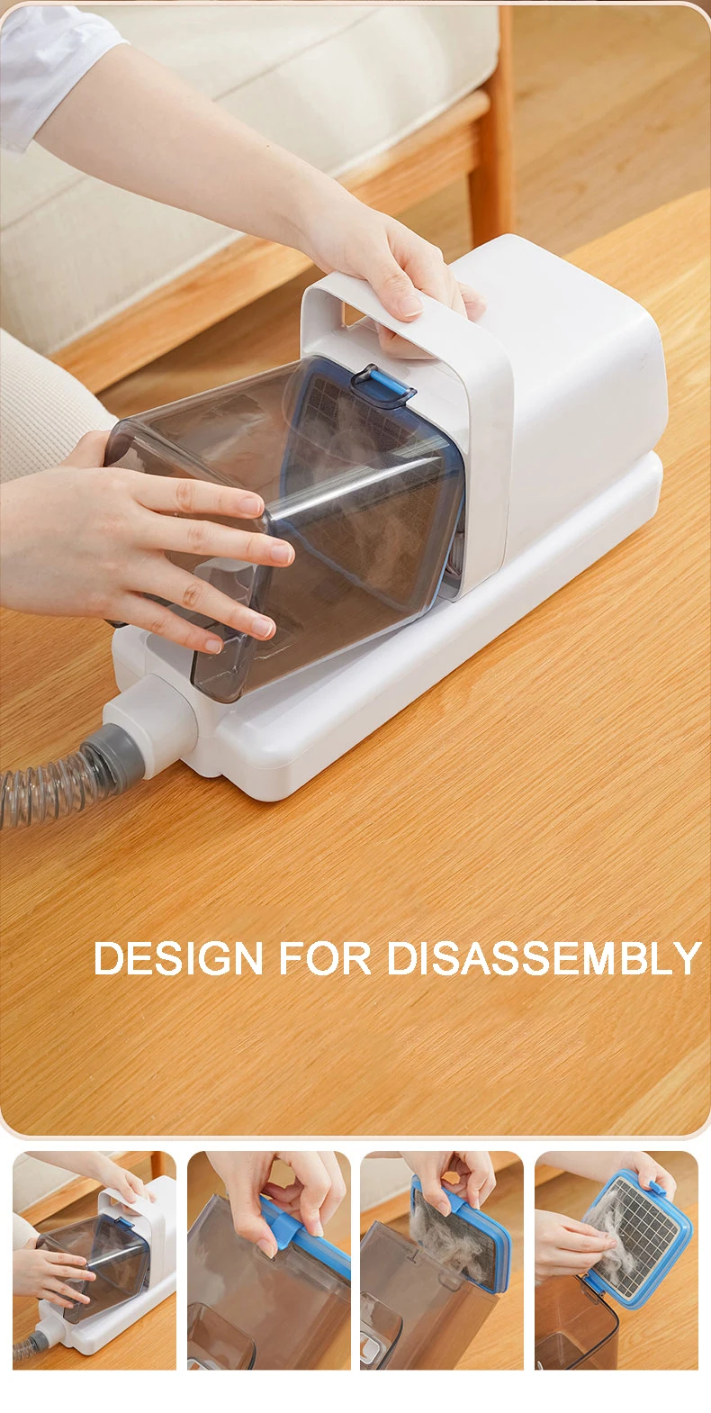 Dog Pet Grooming Vacuum Kit With Dryer Electric Pet Hair Vacuum Clipper