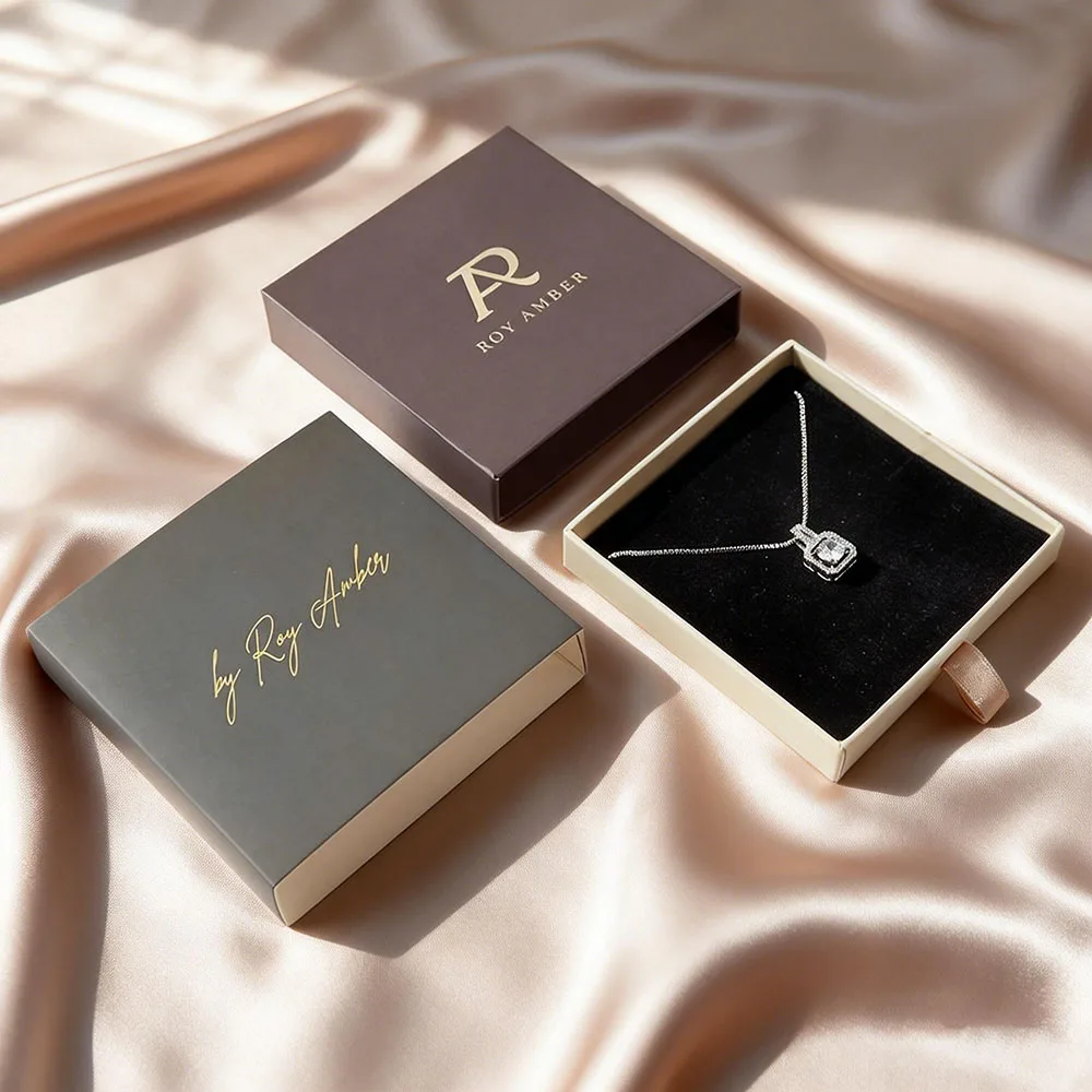 Hochwertige Schmuck-Präsentationsbox mit Schublade | Individuelle Gestaltung für Ihre Marke