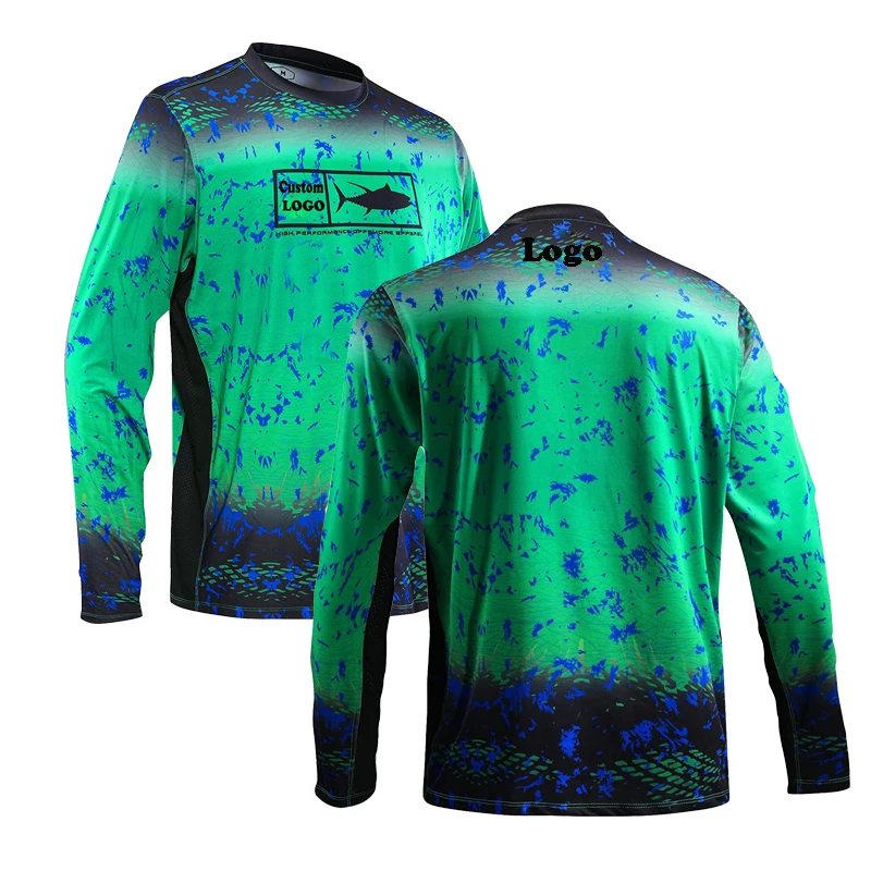 Custom Made Mens Performance Sublimation Tournament Fishing Shirts Upf