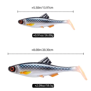 New 5.5in 8in 3D Swing Roach Swimbait Soft Lure for Pike and Bass Fishing Artificial Shad for Ocean Boat Fishing – Soft Lure – view 4