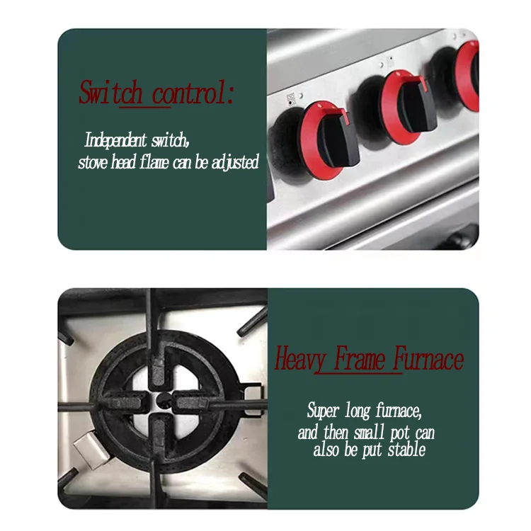 Luxury Commercial Gas Cooker 4burner Gas Range With Commercial