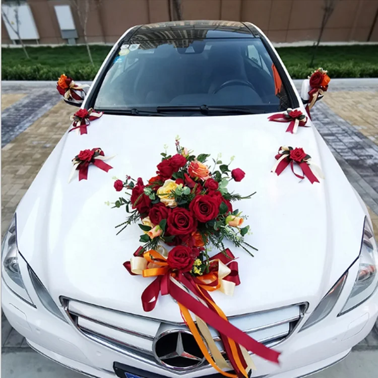 Wedding Car Decoration Flowers  Wedding Car Decorations Set