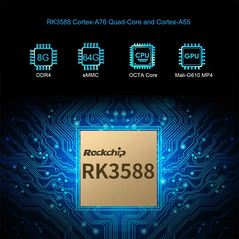 Android 12 TV Box Rockchip RK3588 Octa Core HD Input Dual Displays 8GB RAM DDR4 64GB ROM True 8K Android Mini PC