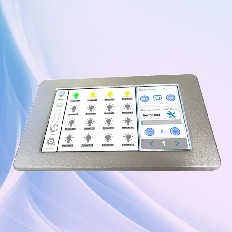 Wall Mounted 7 Inch Touch Screen Controller 2 Channels 128 Lighting Devices Management Dali Panel Dimmers