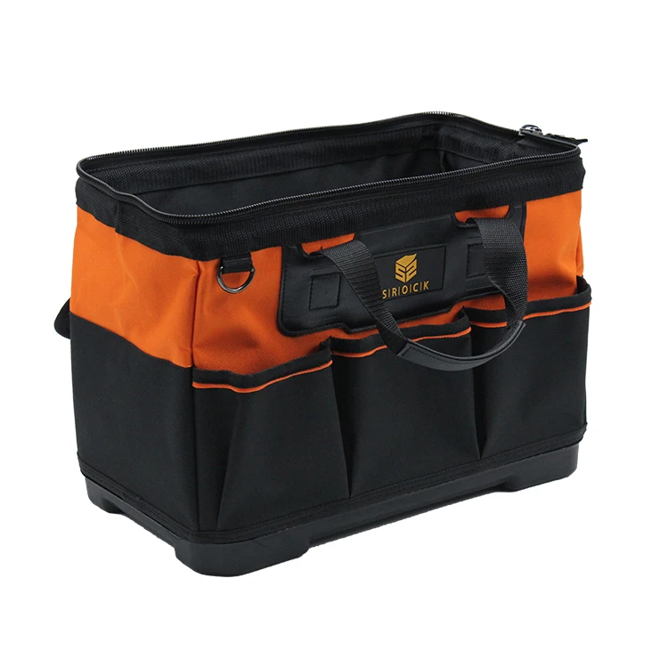 product hotselling customized waterproof heavy duty multifunctional electrician tool storage bag with pvc base for hardware tools-3