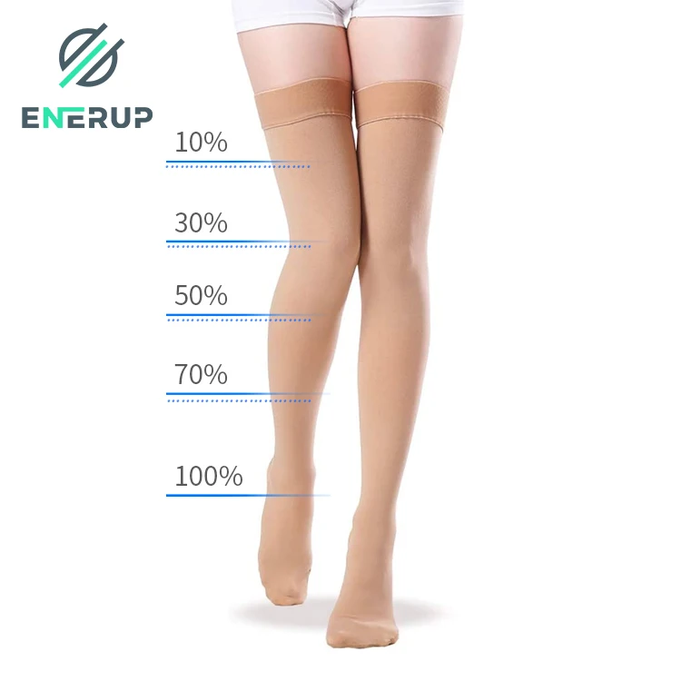 Женские нейлоновые черные носки Enerup OEM/ODM, 15-20 мм рт. Ст., женские высокие компрессионные медицинские чулки