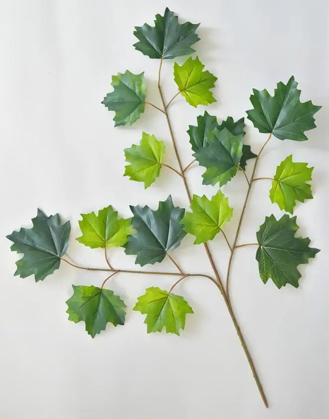 Egj263 Real Touch Leaf Artificial Leaves Green Plant Mall Shop Decoration Indoor Decor Buy