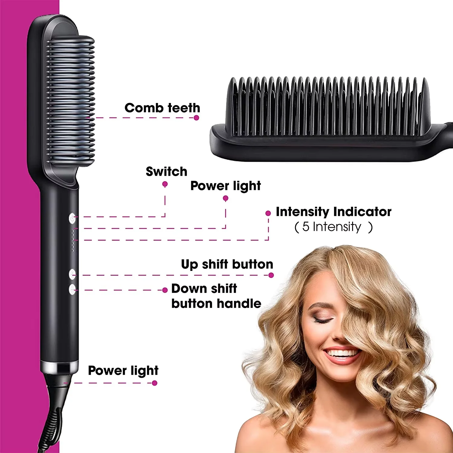 Customized High Quality Hair Straightener Brush Professional Hair Straightener Hot Hair Straightener Hot Comb