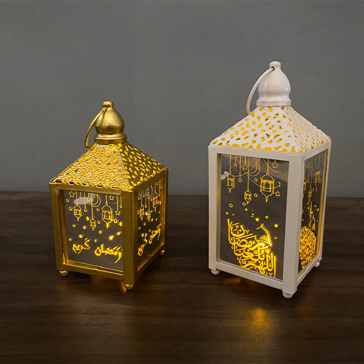 2021 wholesale Muslim Ramadan Eid customized iron led wind lighting crafts Arab lantern
