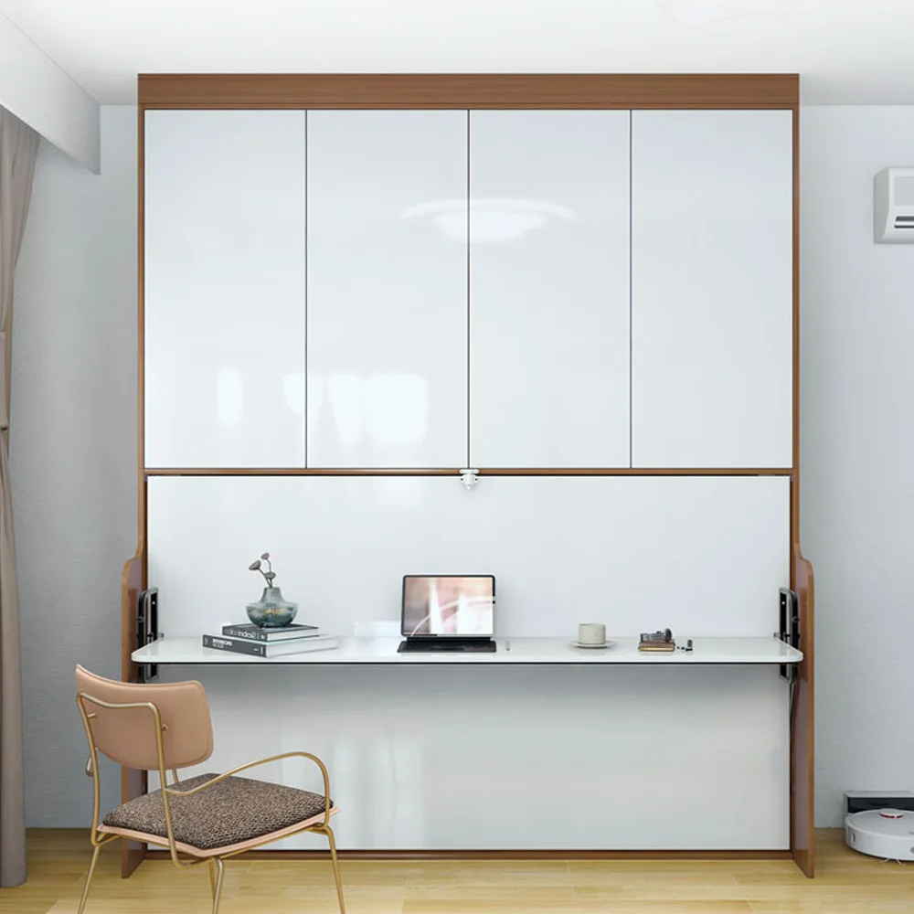 Transitional Engineered Lift up Storage Bed Upholstered Heavy Duty Horizontal Mounting Bed Living Room Hotel Furniture