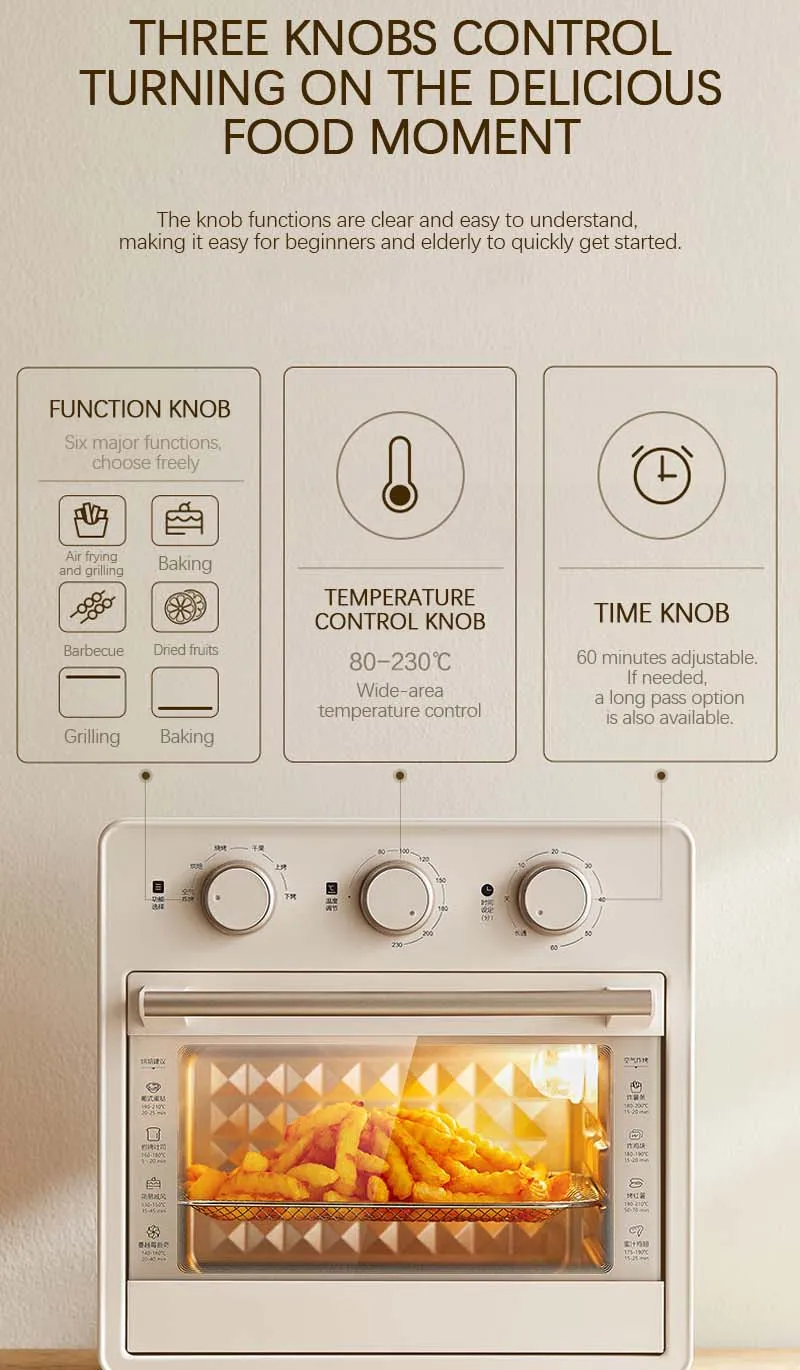 New Mini Size Household Air Fryer Air Cycle Toaster Oven With Precise