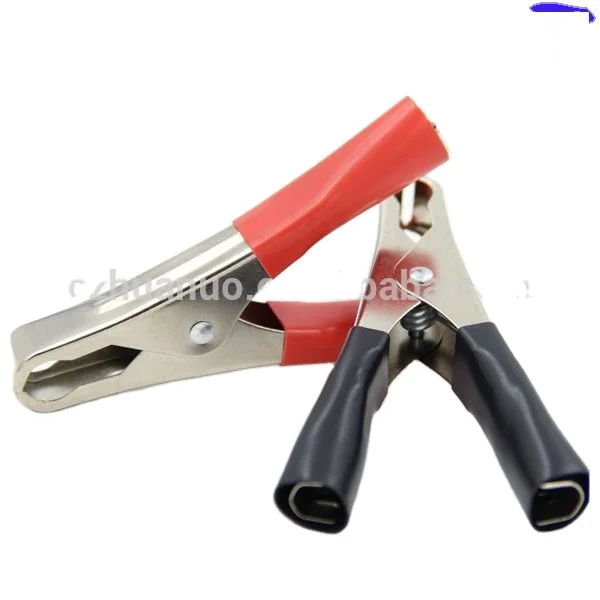 Оптовая продажа, позолоченный стальной крокодиловый зажим, универсальный стальной зажим для аккумулятора, зажим типа крокодил