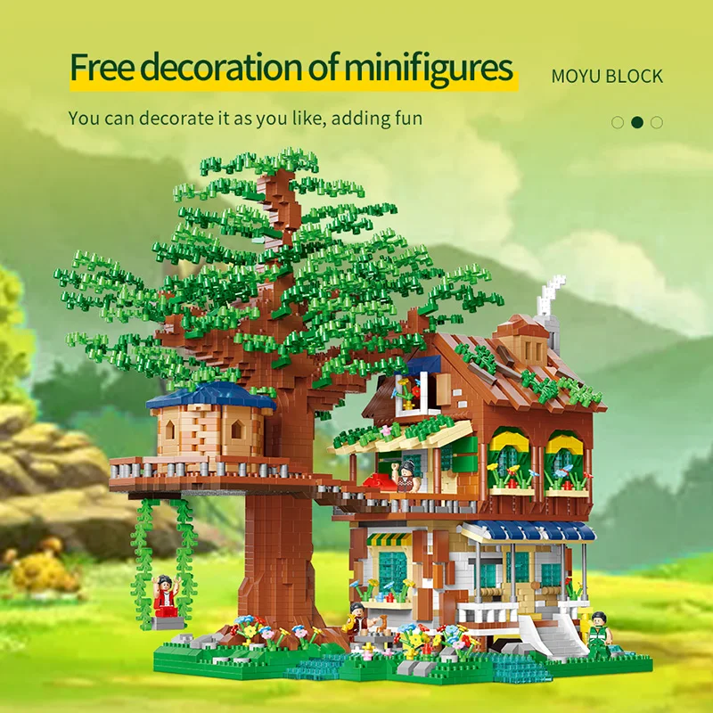 MOYU Micro Blocks 4076 Pcs Tree House Small Particles Intelligence Building Blocks Educational Toys