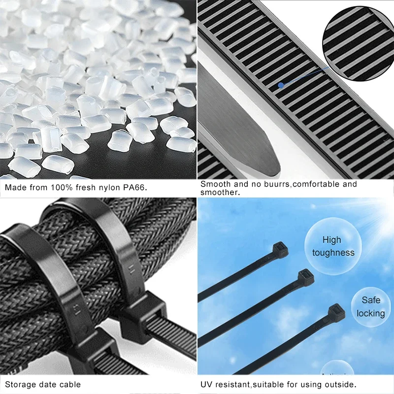 Pack De 100 Correas De Nylon Con Hebilla - 9cm - Resistentes A UV, Multiusos Para Herramientas, Coches Y Hogar