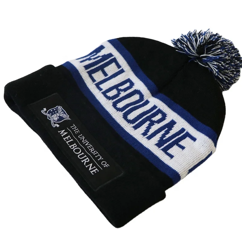 Classic Custom Jacquard Knitted Hats Your Own Logo Embroidery Warm Beanies for Beach Business Available Dot Bow Plaid Character