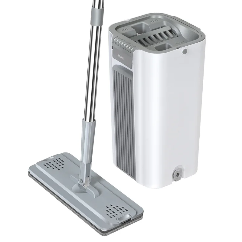 2023 New Design Cheaper Hands-free Cleaning Flat Mop Household Cleaning Tools Microfiber Floor Dust Mop with Bucket