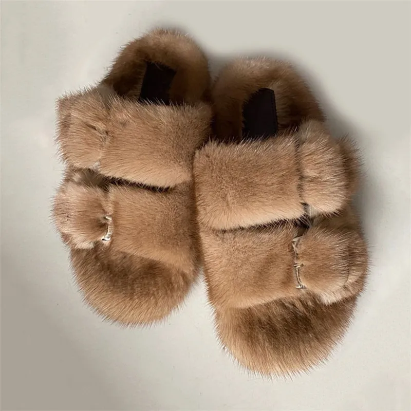 Wholesale European Station Real Fur Mink Shoes Ladies Fur Slides Flat Heel Slippers Women Mink Fur Slippers m.alibaba.com