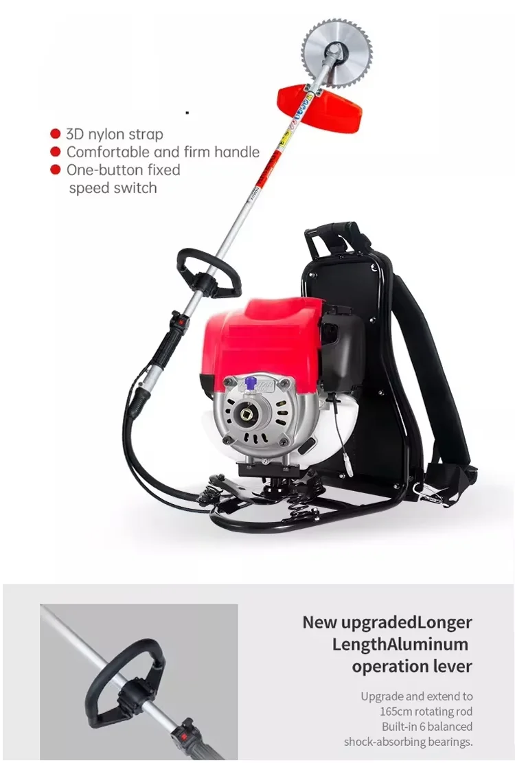 Manual Push Agricultural Mac Lawn Mower Shredder Gasoline 4-Stroke Engine for Gardening Grass Cutting Brush Cutter