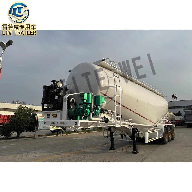 3 Alxes Diesel Engine Compresor 30/40/50 Ton Concrete Mixer Tanker 30/45/50 Cbm Bulk Cement Tank Semi Trailer