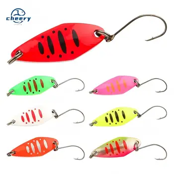 CHEERY 3.2g Colored Spoons Lures Single Hook Metal Casting Jig Lures Fishing Artificial Luminous Bait Spoon Fishing Lure – Metal Jig – view 2